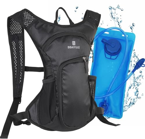 BBAIYULE Mochila con bolsa de hidratación | Mochila para correr | Mochila con bolsa de hidratación de 2L | Mochila para bicicleta | Para correr, andar en bicicleta y hacer jogging