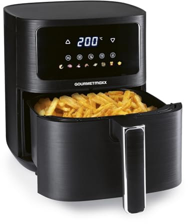 GOURMETmaxx AirGenius Freidora de aire caliente - 4,5 L Airfryer | Freidora con 6 funciones, 8 programas, minihorno, alimentos bajos en grasa para máx. 3 personas, freidora de aire caliente con