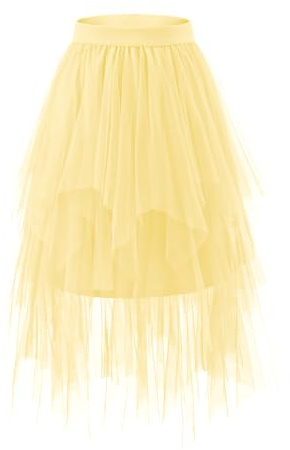 Bridesmay Faldas de tul para mujer, acampanadas, de malla esponjosa, a media pierna, falda tutú larga para Halloween, fiesta de té, tutú, Estilo champán1, L