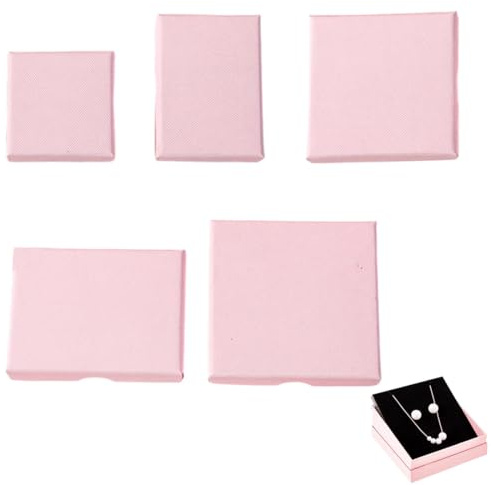5 Piezas Caja de Regalo para Joyería,Cajitas de Carton para Regalos, Cajas de Presentación, Pendientes y Anillos, Almacenamiento de Joyas de Fieltro