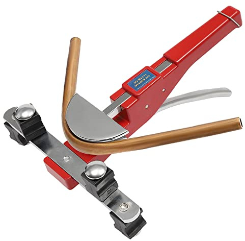 Rörbockare, 6–22 mm rörbockningsmaskin, bärbar rörbockningsmaskin med avgradare och böjhuvuden, böjvinkel 90 grader, rörböjtång för kopparrör, aluminiumrör (röd)