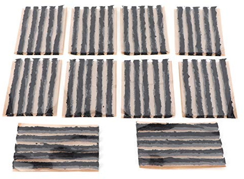 UPALDHOU 50 St 100x6mm Däckreparationsplugg, Däckreparationssträngar Slanglösa Gummitätningsremsor Punkteringsreparationsverktyg för Bilmotorcykel (BLACK)