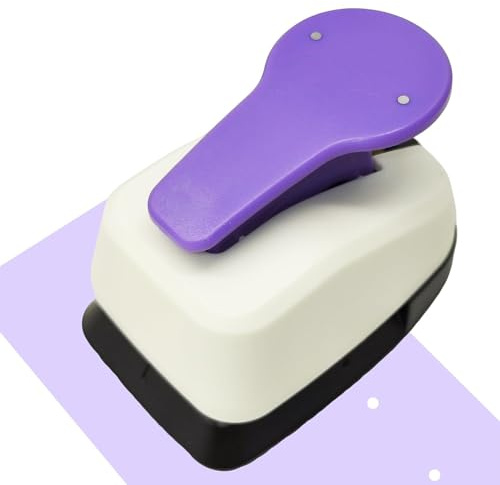 Perforadora para etiquetas con agujero | Perforadora para agujeros con embossing | Perforadora para tarjetas portátil – para oficina, escuela, aula, scrapbooking, tarjetas, planificador, marcapáginas