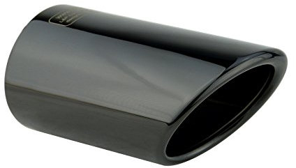 L&P A299 2 Auspuffblenden Auspuffblende Edelstahl Schwarz poliert Plug&Play Black Chrome Endrohrblenden Endrohrblende Auspuff Blende Endrohre