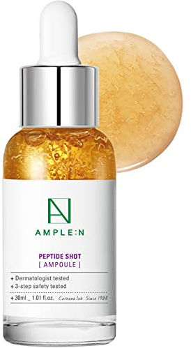 Coreana AMPLE:N Peptide Shot Ampoule 1.01 fl. oz. (30ml) - Siero rassodante viso antietà e antirughe definitivo, booster tri-peptidi, Visiby Plump, cura della pelle ringiovanente