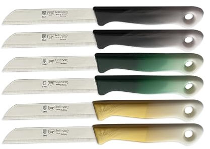 SMI Solingen Lot de 12 couteaux à légumes et à fruits de qualité supérieure avec lame dentelée