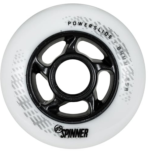 Powerslide Roue Roller en Ligne Spinner 84mm/85a, White, 4-Pack
