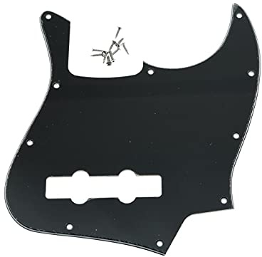 Dopro Jazz Bass J Bass Pickguard for USA/Mexican 4 String FD Jazz Bass Black 3 Ply (BWB)
