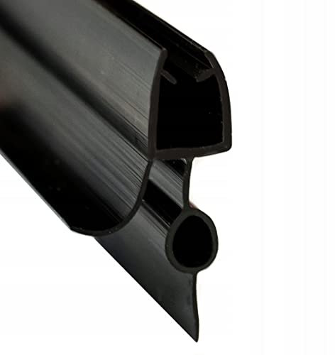AquaParts Duschtür Dichtung 100cm | für 4mm, 5mm, 6mm Glastür Stärken | Schwarz | Wasserabweisende Duschdichtung | Streifdichtung | Duschkabinen-Dichtung | für Dusche und Duschtür