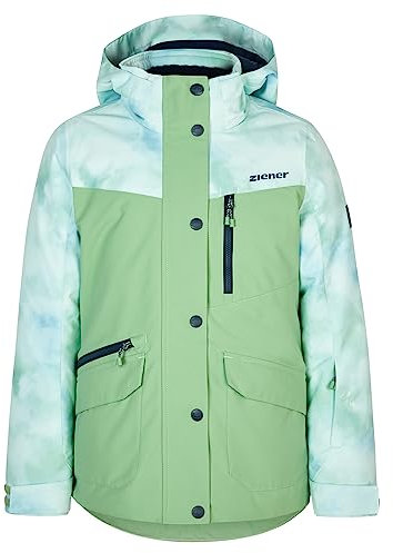 Ziener Mädchen ANOKI Ski-Jacke, Winterjacke | wasserdicht, winddicht, warm, pastel green, 140