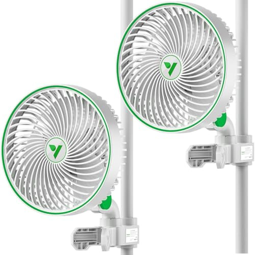 VIVOSUN AeroWave E6 Grow Tent Fan 6”, EC Motor, Smart Wifi Control, US Patented Auto Oscillating Clip fan, IP54, Strong Airflow but Quiet for Hydroponic Ventilation Circulation,White, 2-Pack