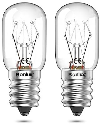 Bonlux 15W Screw Bulb Salt Lamp Dimmable E14 SES Small Edison Pygmy Bulb, Scentsy Replacement Plug in Wax Melt Burner Bulbs, Fridge Light Oven Lamp, Microwave 220V 230V 240V, Warm White