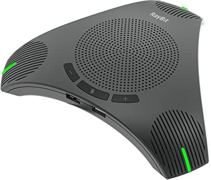 RayBit Altoparlante per conferenze ​​con microfono per riunioni di lavoro di 8-10 persone, Microfono & Vivavoce USB omnidirezionale a 360° per PC/Mac/Laptop/Computer/Desktop/Zoom/Skype/Teams