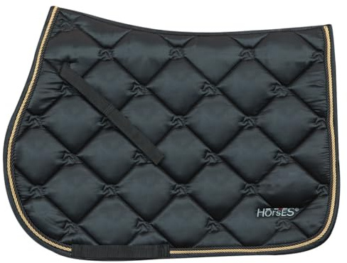 Horses, Sottosella Estelle, dal Design 100% Italiano, Perfetto per Ogni Cavaliere ed Amazzone. Ideale per Maneggi e Privati, Diverse Specialità. Stile e Funzionalità per Ogni Occasione, Full, Nero