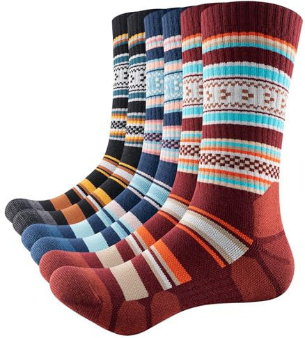Alaplus Mens Thermal Socks Womens Merino Wool Socks Thick Warm Winter Socks Cushioned Crew Socks for Work Hiking Walking Skiing Running and Outdoor Sports, 3 Pairs