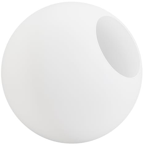 BENECREAT Paralume In Vetro Smerigliato Bianco Da 13cm, Copri Paralume di Ricambio per Applique Da Parete, Apparecchio di Illuminazione A Sospensione, Luce di Vanità, Plafoniera, Foro: 6.05cm