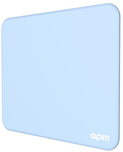 apm Tapis de Souris, Mousepad pour Bureau, Dimensions 25 x 21 x 0.3 cm, Base en Caoutchouc Antidérapante, Lavable, Bords Tissés Durables pour Souris Optique, Laser, Gaming, Bureautique, Bleu, 571276
