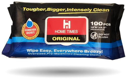Hometimestore Lot de 100 lingettes humides multi-usages industrielles pour enlever la graisse, la peinture et l'encre sans laisser de résidus, convient pour les appareils et les plans de travail