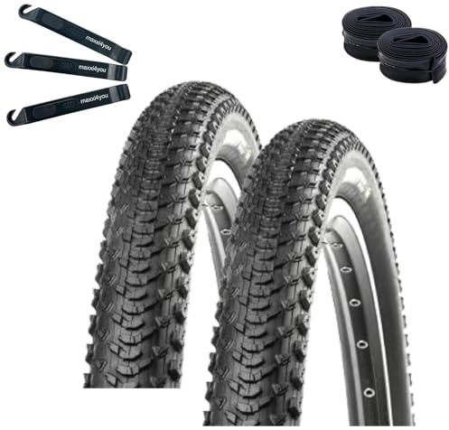 2 x Kenda K-1104 27,5 Fahrradreifen Schwarz 52-584 (27,5 x 2.10) + 2 x passende Schläuche AV inkl. maxxi4you Reifenheber