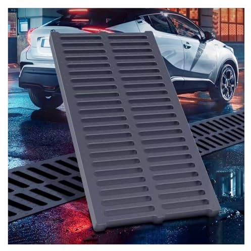 Couvercle de grille de vidange robuste – 25 x 50 x 3 cm – Gouttière extérieure pour allée et cour en béton – Solution de drainage durable pour protection contre les débordements et les fossés