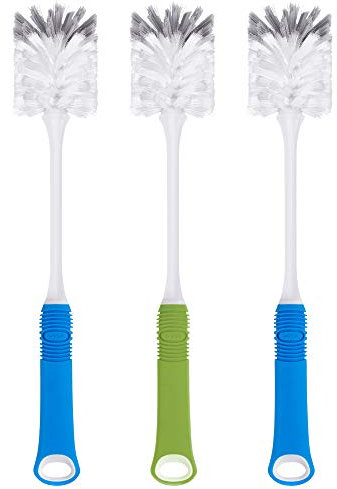 MR.SIGA Langer Griff Reinigungsbürste Tassenbürste Flaschenbürste Gläserbürste Mixtopf Spülbürste Tüllenbürste mit Nylonborsten, 3er Pack