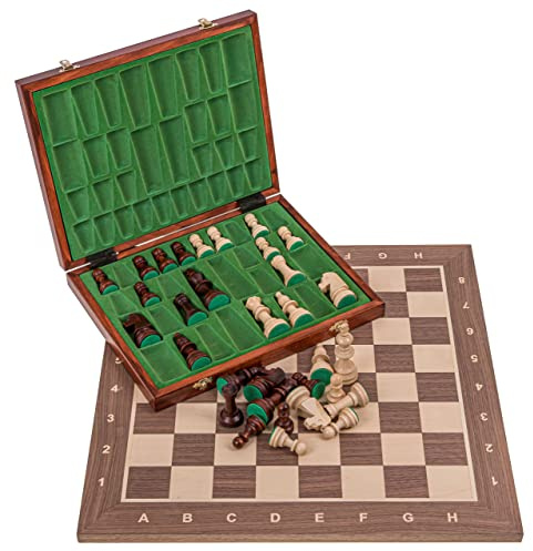 SQUARE - Pro Schack Set No. 5 VALNÖT LUX - Schackspel - Schackfigurer och schackbräde av trä
