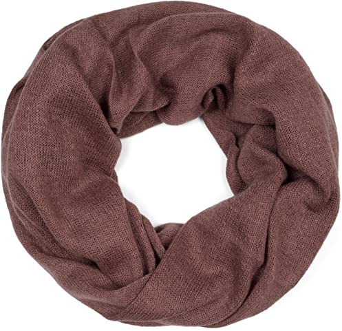 styleBREAKER bufanda de punto fino de lazo en óptica de mélange noble, bufanda tubular, de punto fino, unisex 01016135, color:Malva