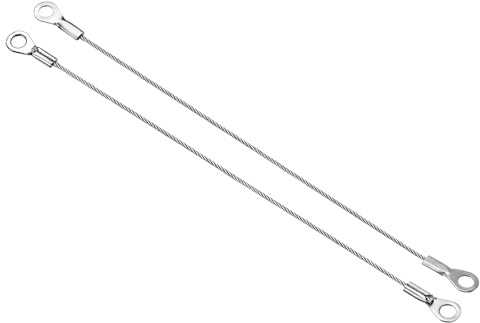 PATIKIL Acciaio Inossidabile Cordino Cavo 1.5mmx20cm, Cavo di Sicurezza 10pz Occhielli Terminati Cavi di Sicurezza Filo Corda per Valigie Biciclette Porte Lampade Corde da Giardino