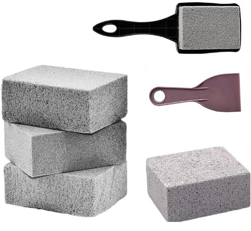 Magiin 4 Bloques de Limpieza de Piedra de Limpieza para Barbacoa de Limpieza de Ladrillos, Reutilizables, descalcificación, Piedra de Limpieza de bimsstein