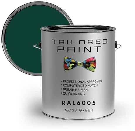 RAL6005 Moss Green 1L Litre Direct To Metal 1k Brush or Spray On Paint Gloss Smooth Finish Exterior & Interior (All-in-One Primer, Undercoat & Topcoat - Corrosion & Rust Resistant)