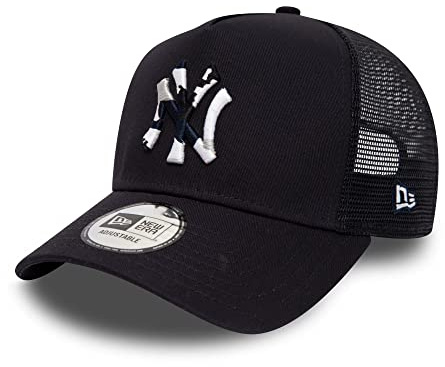 New Era New York Yankees MLB Camo Infill Navy A-Frame Adjustable Trucker Cap - One-Size