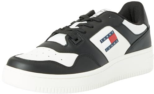 Tommy Jeans Herren Cupsole Sneaker Schuhe, (Black/Ecru), 44