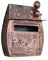 Briefkasten, abschließbarer Briefkasten zur Wandmontage – Briefkästen mit Schlüsselschloss, großes Fassungsvermögen, 11,8 x 6,3 x 15,75 Zoll großer Briefkasten (Color : Bronze)
