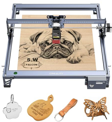 Creality Falcon Machine à graver laser 5 W, haute précision 10 000 mm/min pour bois, métal, verre, cuir, bricolage pour débutants
