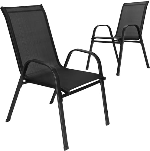 SPRINGOS Lot de 2 chaises de Jardin – Fauteuils de Balcon résistants aux intempéries pour terrasse et extérieur – Mobilier de Jardin Design