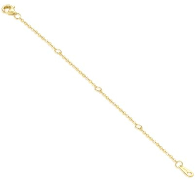 DUGISOWE 14K Yellow Gold Necklace Extender Chain, Bracelet Anklet Extension Chain, Bracelet Extender 14K Gold, Gold Necklace Extender with Lobster Clasp (style 6-4 chain=4x1)