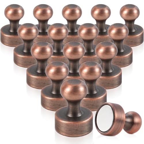 Strong Magnets, Pack of 16 Neodymium Magnets Extra Strong Mini Magnet for Fridge, Magnetic Board, Cone Magnets, Pegboard, Pin Board Small Magnet for Whiteboard Office Fridge Magnets, Retro Color