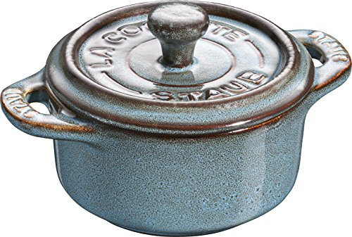 Polvere Ceramica Set Dessert guscio Pirofila Mini Cocotte, rotondo antiktue rkis 10 cm