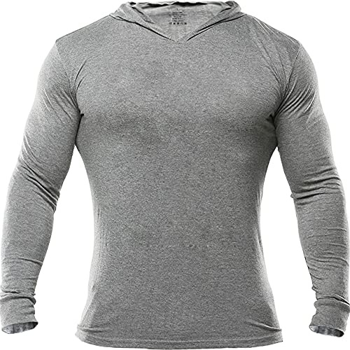 Hommes Bodybuilding Sweats à Capuche Gym T-Shirts de Sport Hoodies,Gris,S