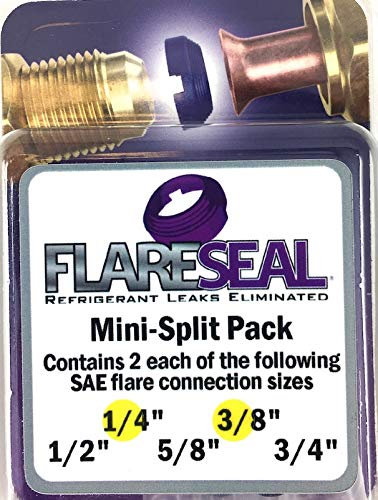 FlareSeal Leckfreie SAE Flare Armatur für Kühlmittel beseitigt – Kühlung, HVAC, Rohrleitung, Schrader-Ventil oder Mini Split Anwendungen 1/4