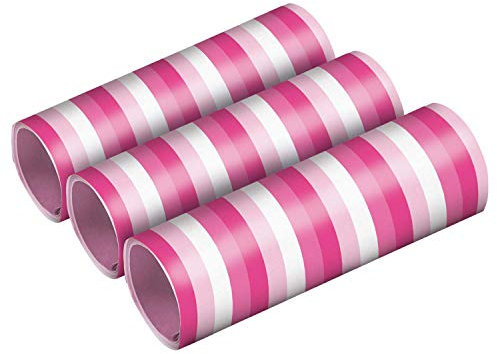 Amscan 9904635 - Luftschlangen Hot Pink, 3 Rollen mit jeweils 18 Röhrchen, Dekoration, Mottoparty, Karneval
