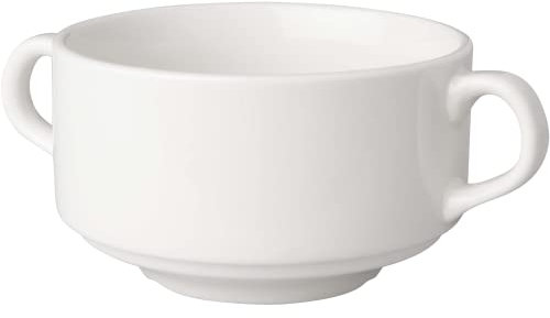 Mammoet - Juego de 12 tazas de sopa (porcelana, 30 cl, 10,3 cm de diámetro, 6 cm de altura), color blanco