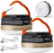 Lot de 2 lanternes de camping, lampe de tente LED rechargeable par USB avec base magnétique, 4 modes avec crochet, lanterne de camping étanche portable pour la randonnée, la pêche, les urgences