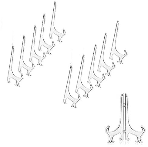 Loopunk Trasparente Plastica Cavalletto, Espositore Monete, Casa Matrimonio Decorazione, Piatto Decorativo per Immagini Casa (Trasparente) (6inch)