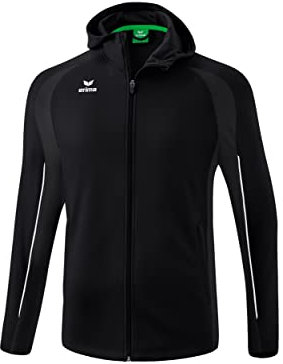 Erima Unisex Erwachsene Erwachsene Liga Star Trainingsjacke mit Kapuze (1032331), schwarz/weiß, M