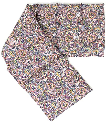 Cuscino con semi di colza, 75x20cm. Cuscino riscaldabile per la schiena, il ventre e molto altro. Terapia caldo e freddo (Cotone Bio Psychedelic Heart, diviso en 8 compartimenti)