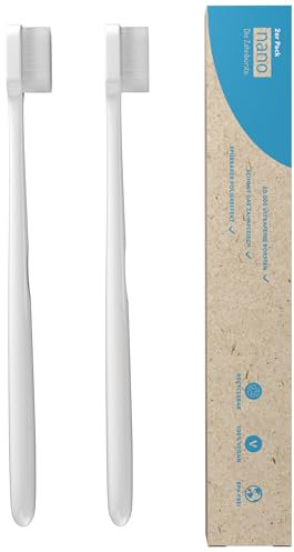 nano Die Zahnbürste. 2er-Pack | Nano Zahnbürste | Weiche Zahnbürste | 20.000 Borsten | Extra weich | Super soft | Sensitiv | Sanfte Zahnbürste | Soft Toothbrush | Das Original | Weiß