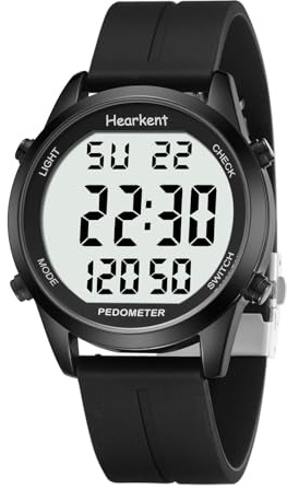 Hearkent Podometro Reloj para Caminar para Senior Sin Bluetooth No Requiere App con Contador de Pasos Calorias y Numeros LCD Grandes