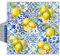 Kotkiddy 20 Stück Fliesen Zitronen Papier Servietten Blau Gelb Einmalige Servietten Dekorative Abendessen Servietten Mittagstisch Servietten für Party Artikel Tischdecoration