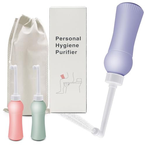Douchette Intime Maternité 500ml avec Sac de Voyage - Bidet Portable à Bec Rétractable pour Post-Partum & Voyage, Douche Intime Périnée Hygiénique - Remplace Lingettes Humides